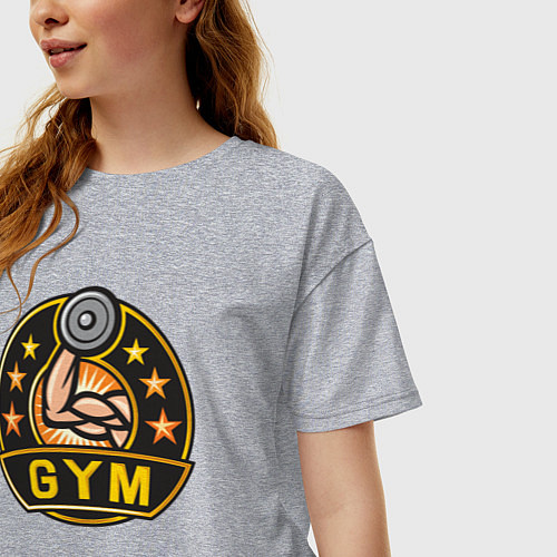 Женская футболка оверсайз Gym stars / Меланж – фото 3