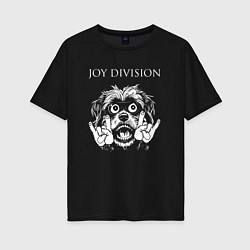 Женская футболка оверсайз Joy Division rock dog