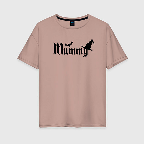 Женская футболка оверсайз Mummy - мама на хэллоуин мумия / Пыльно-розовый – фото 1