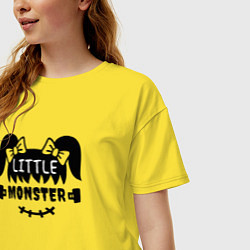 Футболка оверсайз женская Little monster - girl - пара, цвет: желтый — фото 2