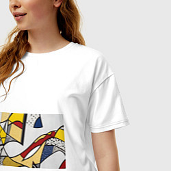 Футболка оверсайз женская Абстракция в стиле поп-арт, цвет: белый — фото 2