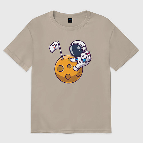 Женская футболка оверсайз Захватчик Луны / Миндальный – фото 1