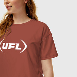 Футболка оверсайз женская Ufl logo, цвет: кирпичный — фото 2