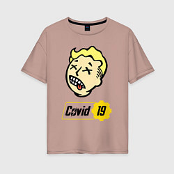 Женская футболка оверсайз Vault boy - covid 19