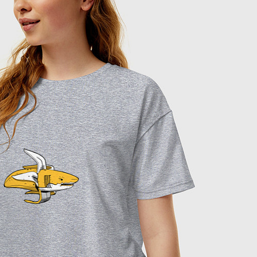 Женская футболка оверсайз Акулабанан / Меланж – фото 3