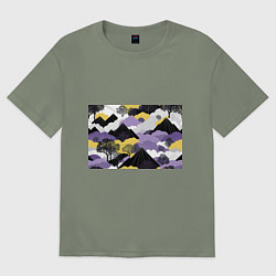 Женская футболка оверсайз Япония горы