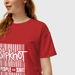 Футболка оверсайз женская Slipknot - people shit, цвет: красный — фото 2