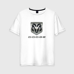 Футболка оверсайз женская Додж лого, цвет: белый