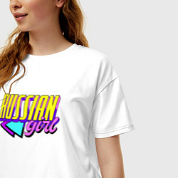 Футболка оверсайз женская Russian girl style 90s, цвет: белый — фото 2