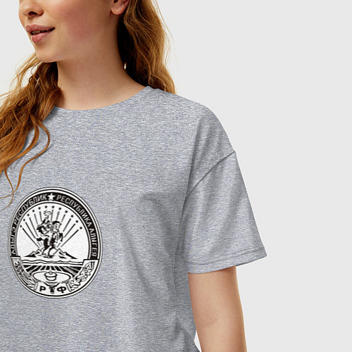 Женская футболка оверсайз Регион Адыгея / Меланж – фото 3