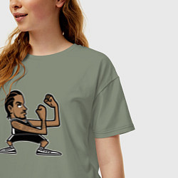 Футболка оверсайз женская Кавай Леонард, цвет: авокадо — фото 2