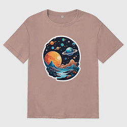 Женская футболка оверсайз Далеко в космосе планеты