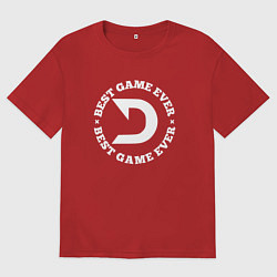 Футболка оверсайз женская Символ Deadlock и круглая надпись best game ever, цвет: красный