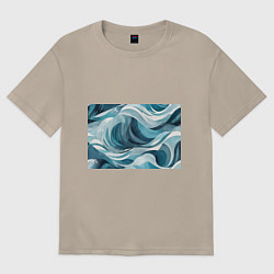 Женская футболка оверсайз Океан абстракция волны
