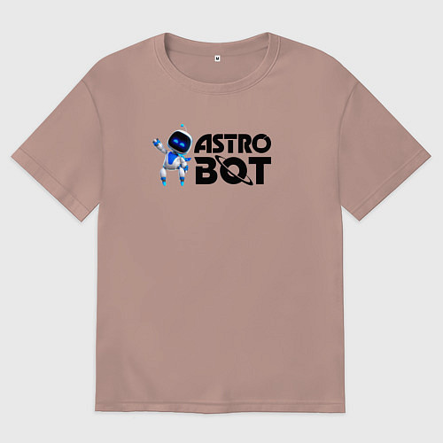 Женская футболка оверсайз Астро бот весёлый робот / Пыльно-розовый – фото 1