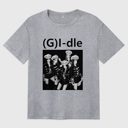 Женская футболка оверсайз G I-dle группа в стиле империи / Меланж – фото 1