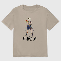 Футболка оверсайз женская Bennett genshin impact love, цвет: миндальный