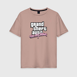 Футболка оверсайз женская GTA vice city stories game, цвет: пыльно-розовый