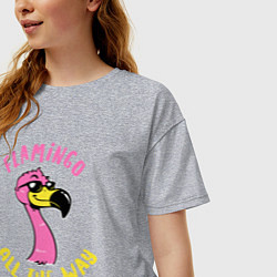 Футболка оверсайз женская Flamingo all the way, цвет: меланж — фото 2