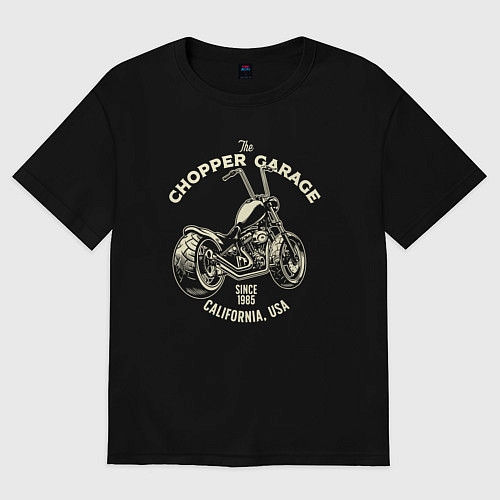 Женская футболка оверсайз Chopper garage / Черный – фото 1