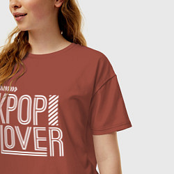 Футболка оверсайз женская K-pop lover, цвет: кирпичный — фото 2