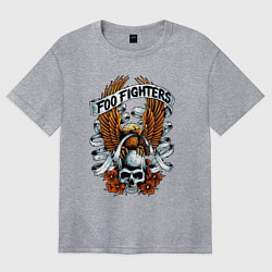 Футболка оверсайз женская Foo Fighters - eagle, цвет: меланж