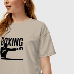 Футболка оверсайз женская Боксер boxing, цвет: миндальный — фото 2