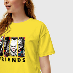 Футболка оверсайз женская Halloween friends black friday, цвет: желтый — фото 2