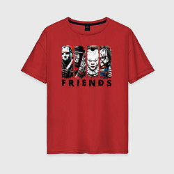 Футболка оверсайз женская Halloween friends black friday, цвет: красный