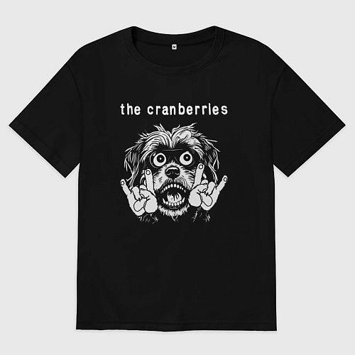 Женская футболка оверсайз The Cranberries rock dog / Черный – фото 1