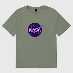Футболка оверсайз женская NASA logo, цвет: авокадо