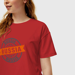 Футболка оверсайз женская Печать Россия, цвет: красный — фото 2