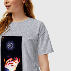Футболка оверсайз женская Exo monster, цвет: меланж — фото 2