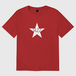Футболка оверсайз женская Jazz star in white, цвет: красный