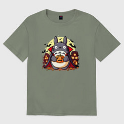 Женская футболка оверсайз Вампир Тоторо - хэллоуин