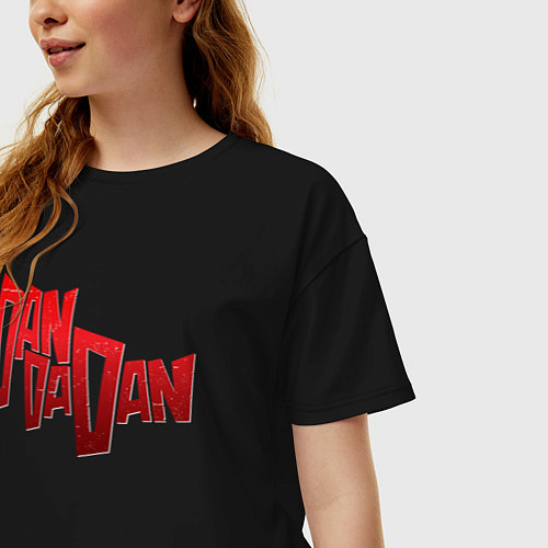 Женская футболка оверсайз Dandadan Logo / Черный – фото 3