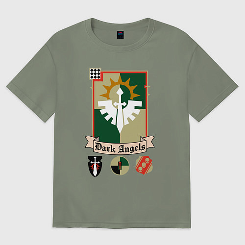 Женская футболка оверсайз Dark angels Warhammer 40k / Авокадо – фото 1