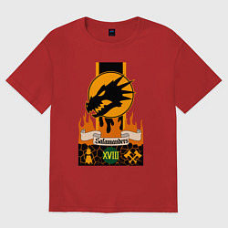 Футболка оверсайз женская Salamanders Warhammer 40k, цвет: красный