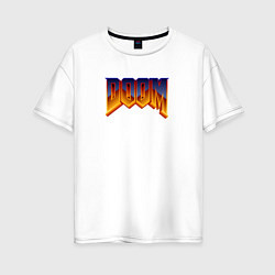 Женская футболка оверсайз Doom logotype