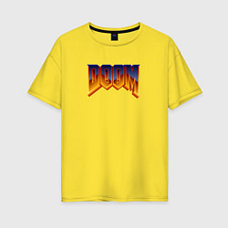 Женская футболка оверсайз Doom logotype