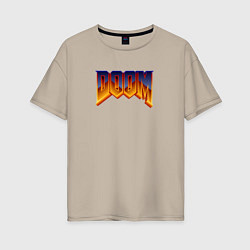 Женская футболка оверсайз Doom logotype