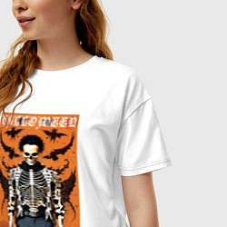 Футболка оверсайз женская Cool skeleton - halloween poster, цвет: белый — фото 2