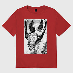 Футболка оверсайз женская Дандадан: Кэн Такакура, цвет: красный