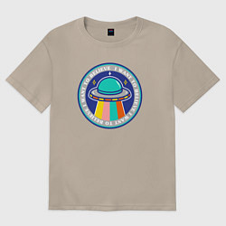 Футболка оверсайз женская Want to believe, цвет: миндальный