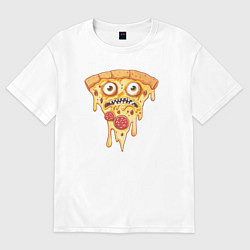 Футболка оверсайз женская Pizza face, цвет: белый