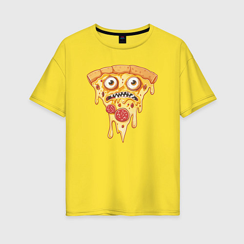 Женская футболка оверсайз Pizza face / Желтый – фото 1