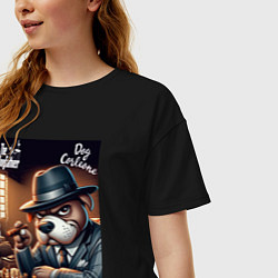 Футболка оверсайз женская Партия в шахматы с крёстным отцом, цвет: черный — фото 2