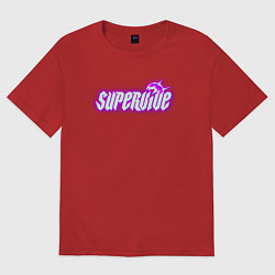 Футболка оверсайз женская Supervive logo, цвет: красный