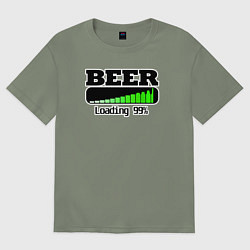 Футболка оверсайз женская Beer loading, цвет: авокадо