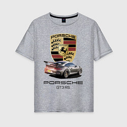Футболка оверсайз женская Porsche GT 3 RS motorsport, цвет: меланж